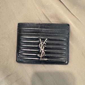 Yves Saint Laurent Black Leather Card Holder
